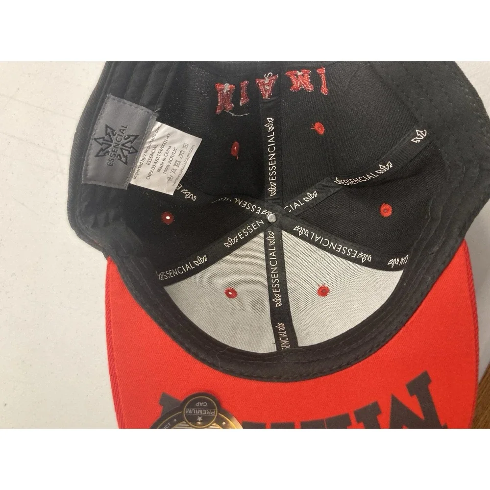 Essencial Miami FL Snap Bay Red and Black‎ Embroidered Hat Cap